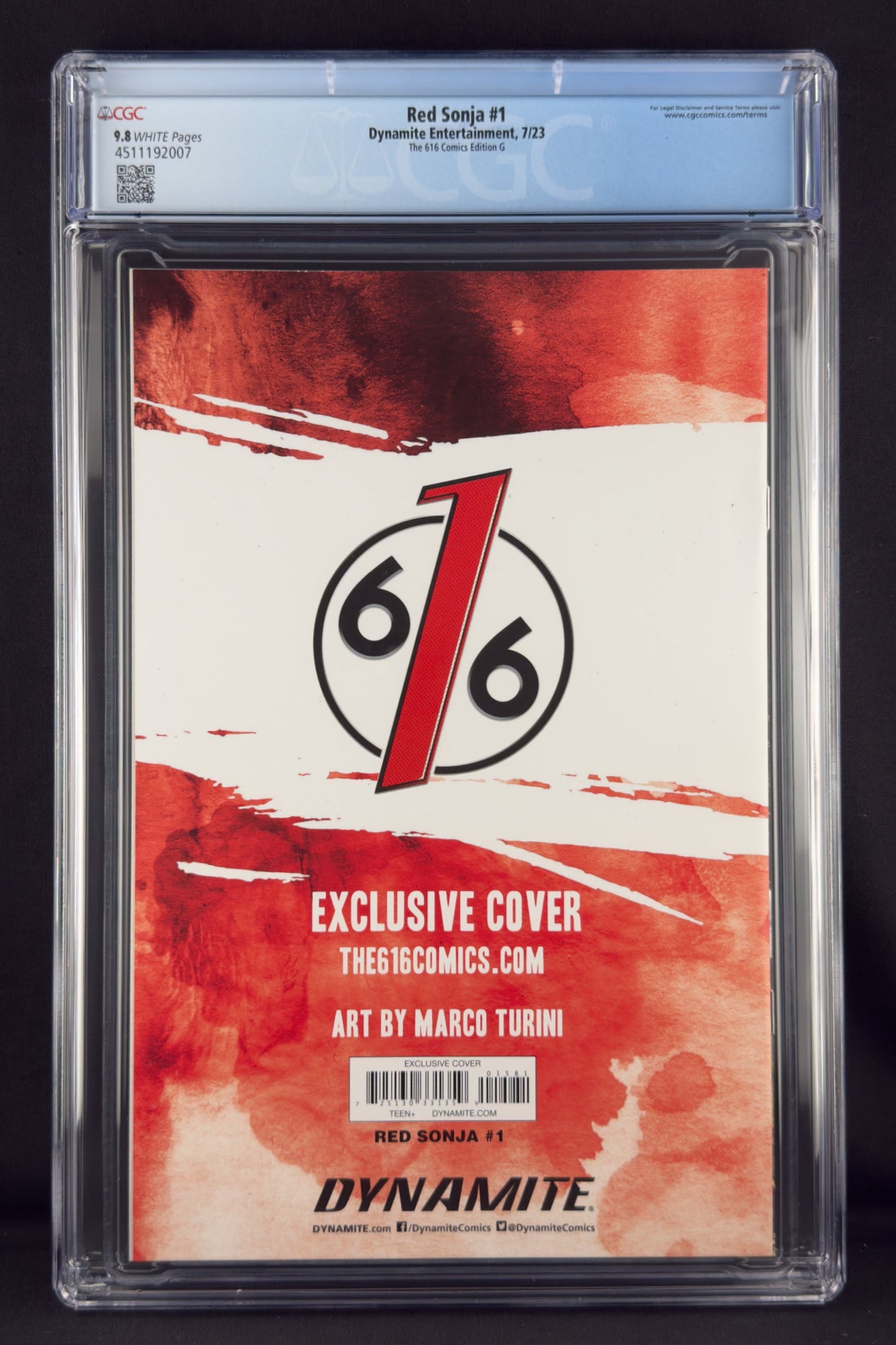 Red Sonja #1 (2023) CGC 9.8 Marco Turini Metal Virgin Variant G Ltd 30