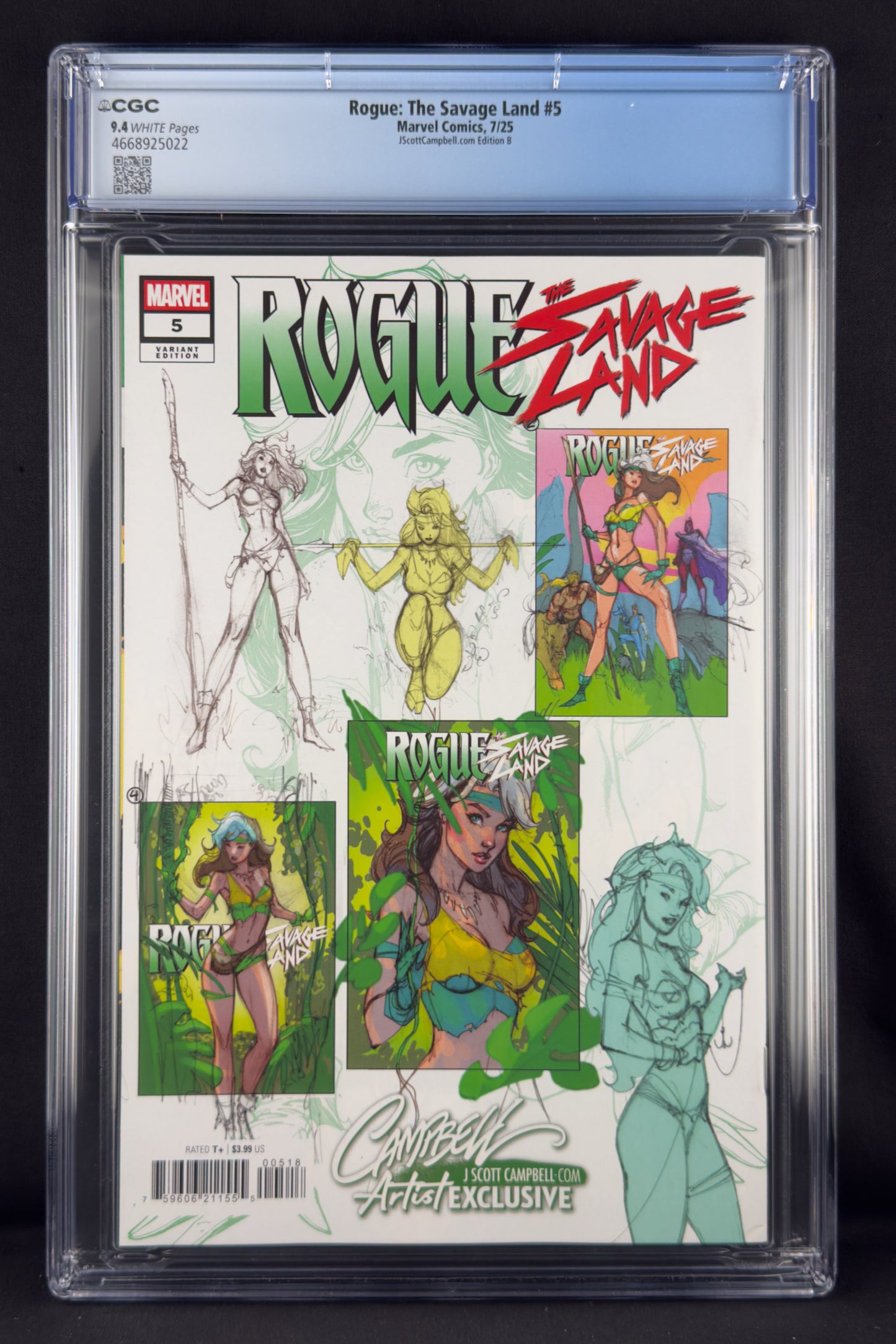 Rogue: The Savage Land #5 (2025) CGC 9.4 J. Scott Campbell Variant B Ltd 2000