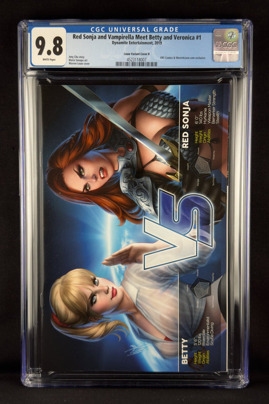 Red Sonja & Vampirella Meet Betty & Veronica #1 (2019) CGC 9.8 Warren Louw Virgin Variant B