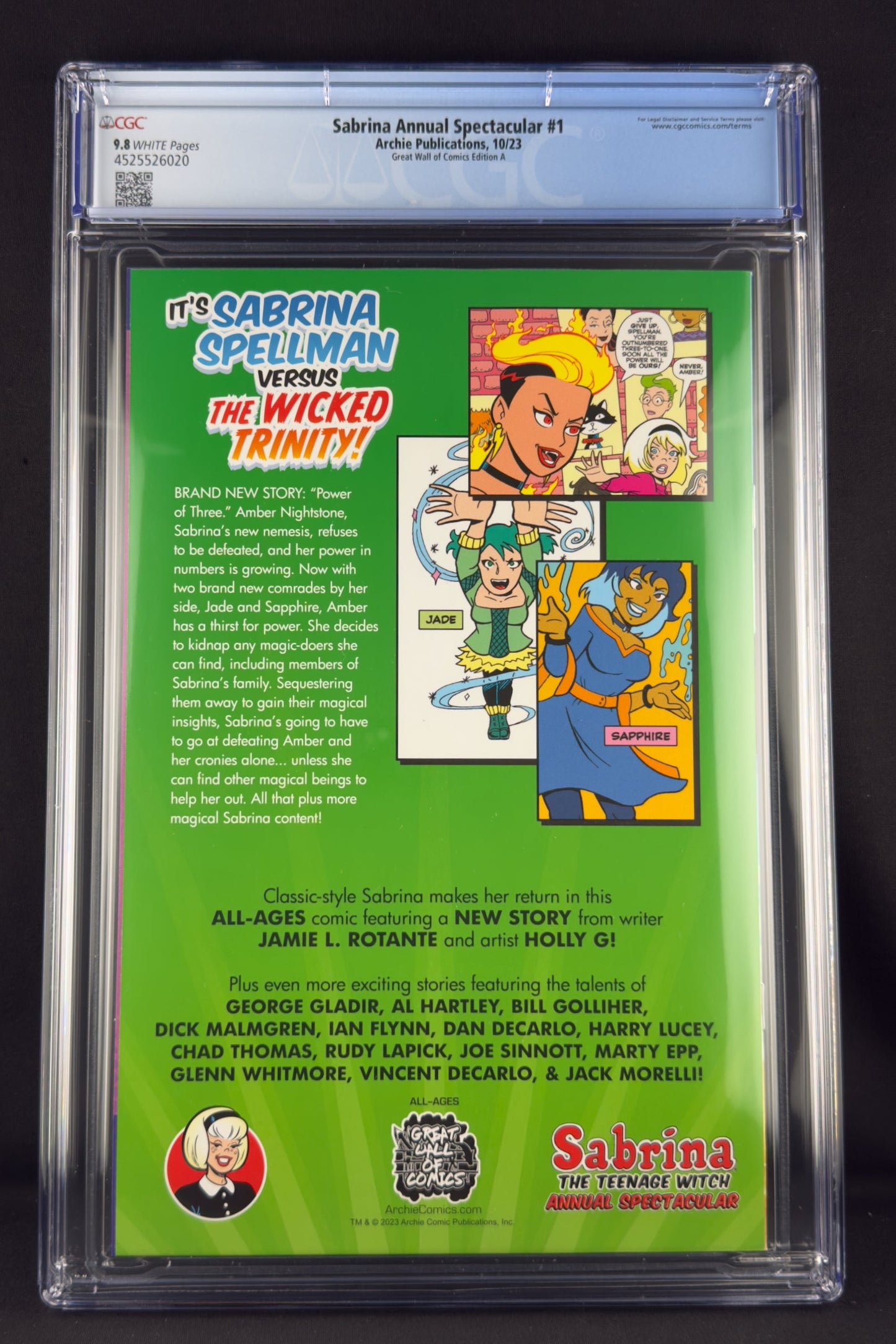 Sabrina Annual Spectacular #1 (2023) CGC 9.8 Elias Chatzoudis Virgin Variant A Ltd 200