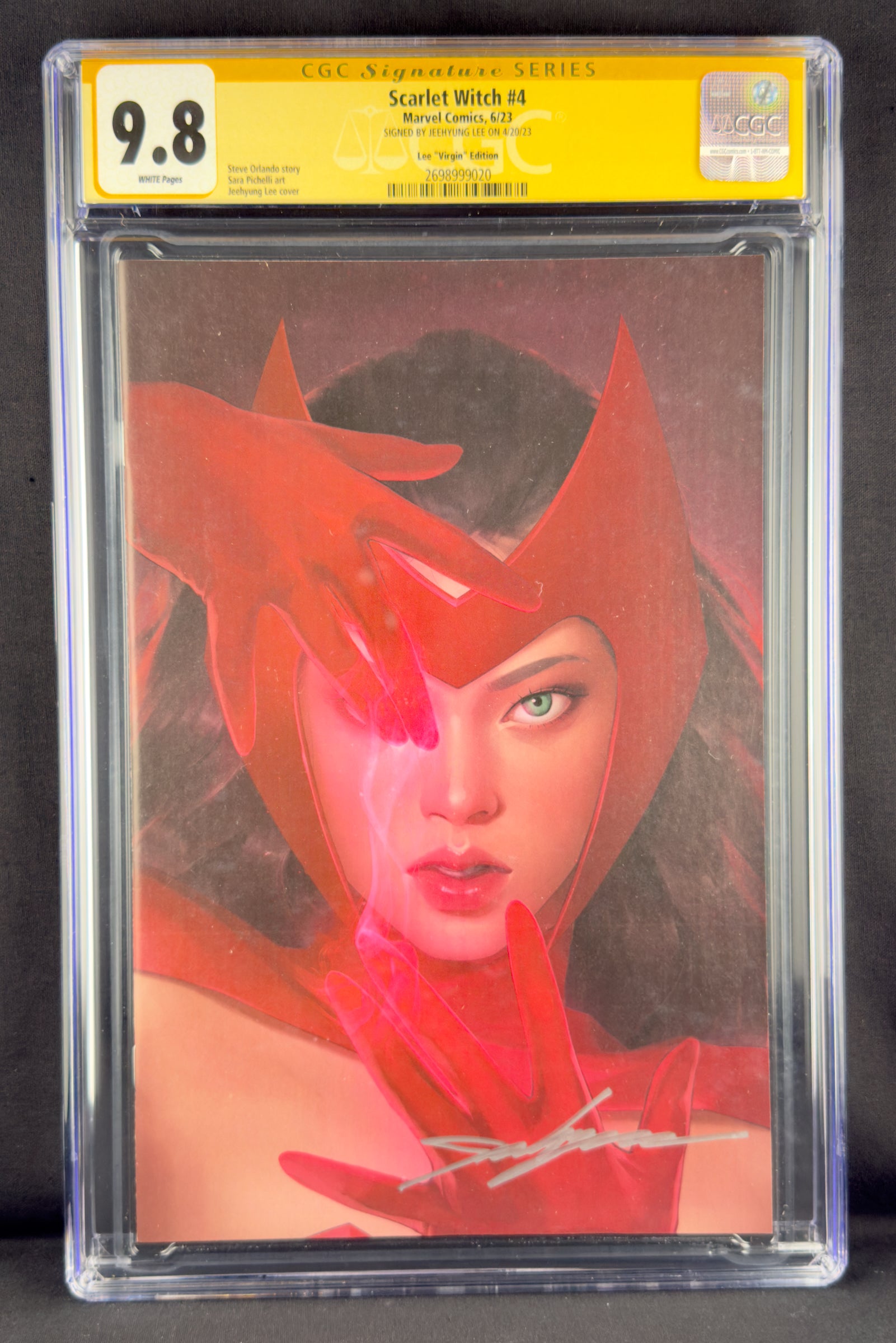Scarlet Witch #4 (2023) CGC 9.8 SS Jeehyung Lee Virgin Variant.
