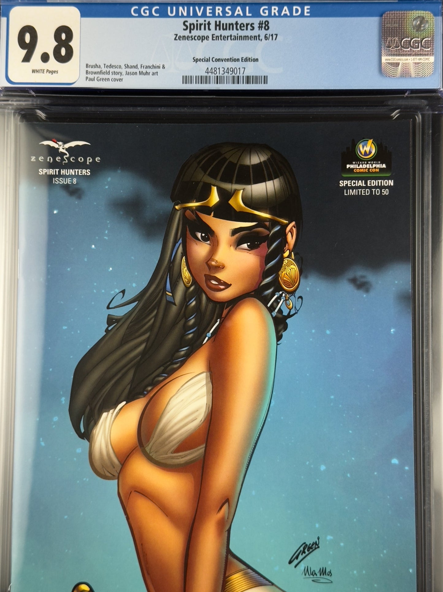 Spirit Hunters #8 (2017) CGC 9.8 Paul Green Convention Variant G Ltd 50