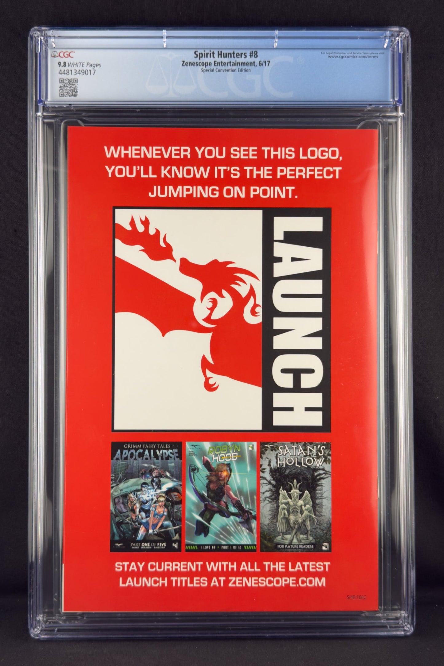 Spirit Hunters #8 (2017) CGC 9.8 Paul Green Convention Variant G Ltd 50