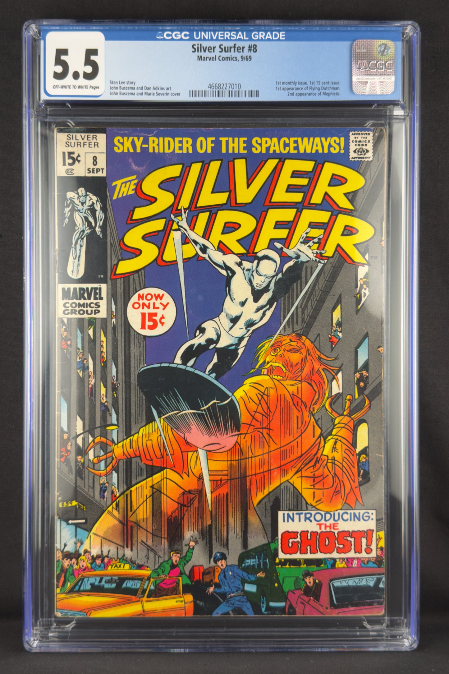 Silver Surfer #8 (1969) CGC 5.5 - First appearance of Flying Dutchman.