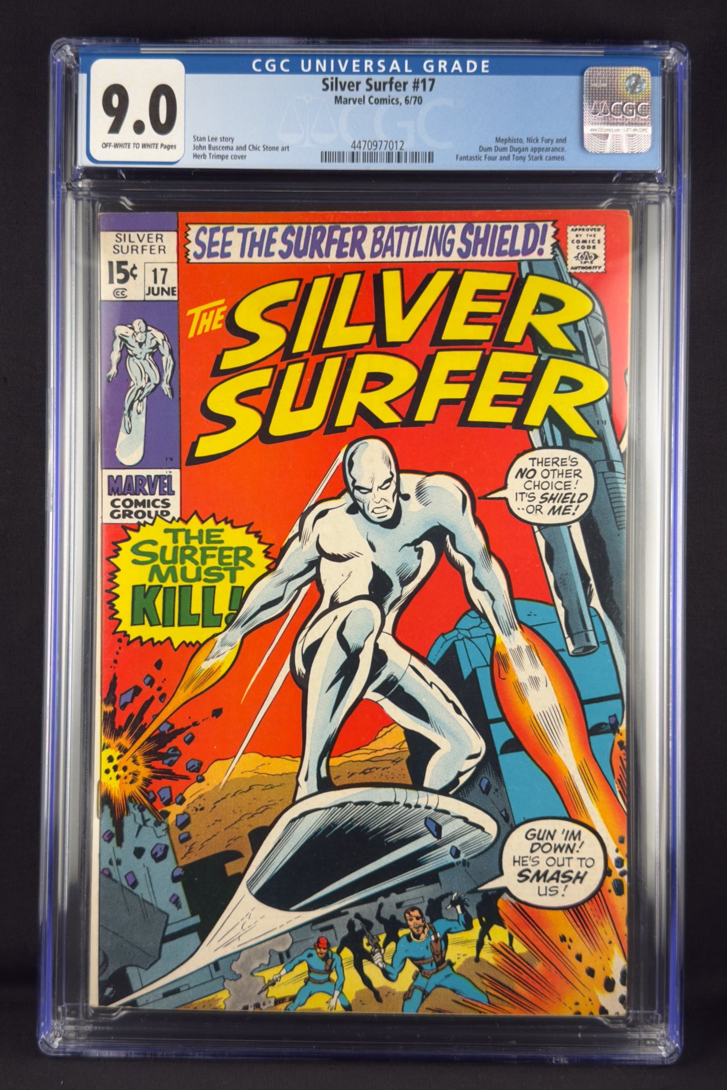 Silver Surfer #17 (1970) CGC 9.0 - vs SHIELD