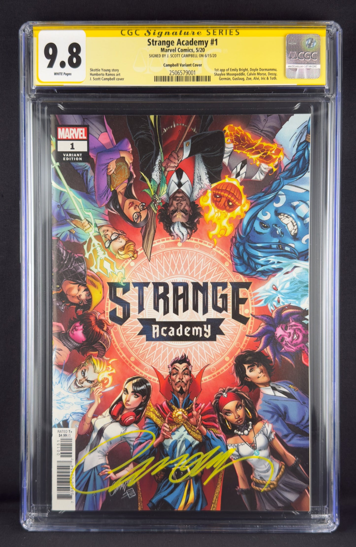 Strange Academy #1 (2020) CGC 9.8 SS J Scott Campbell - First app Emily Bright