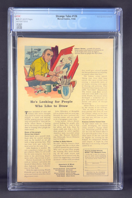 Strange Tales #126 (1964) CGC 6.0 Jack Kirby - 1st app Clea and Dormammu