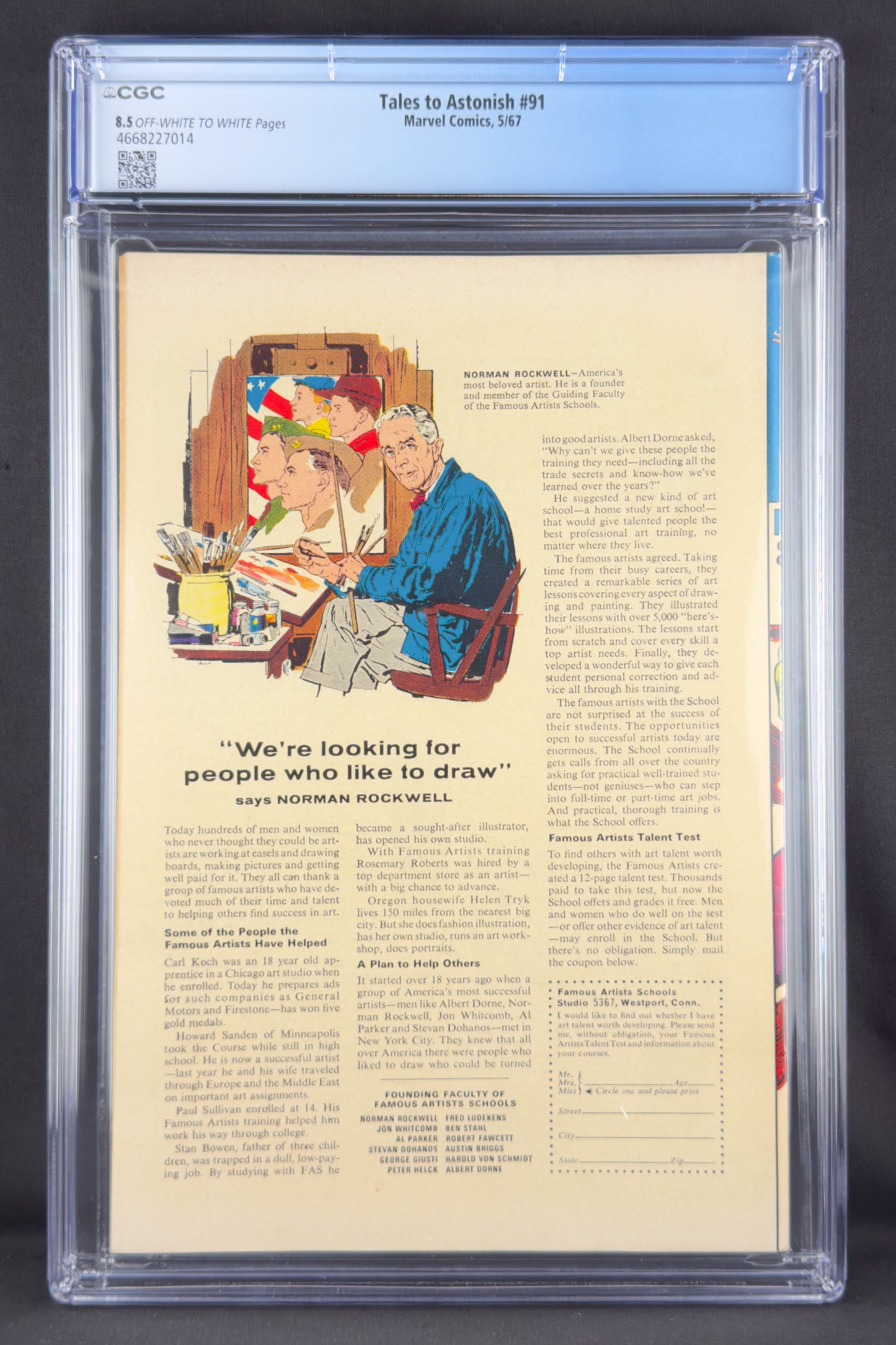 Tales to Astonish #91 (1967) CGC 8.5 - 1st Abomination cover