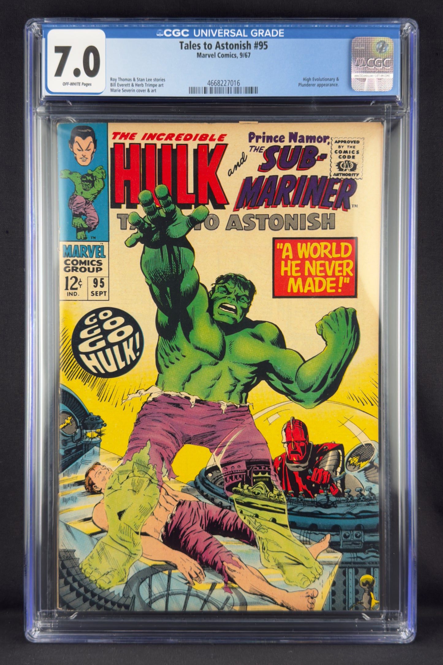 Tales to Astonish #95 (1967) CGC 7.0. Fourth app of High Evolutionary.