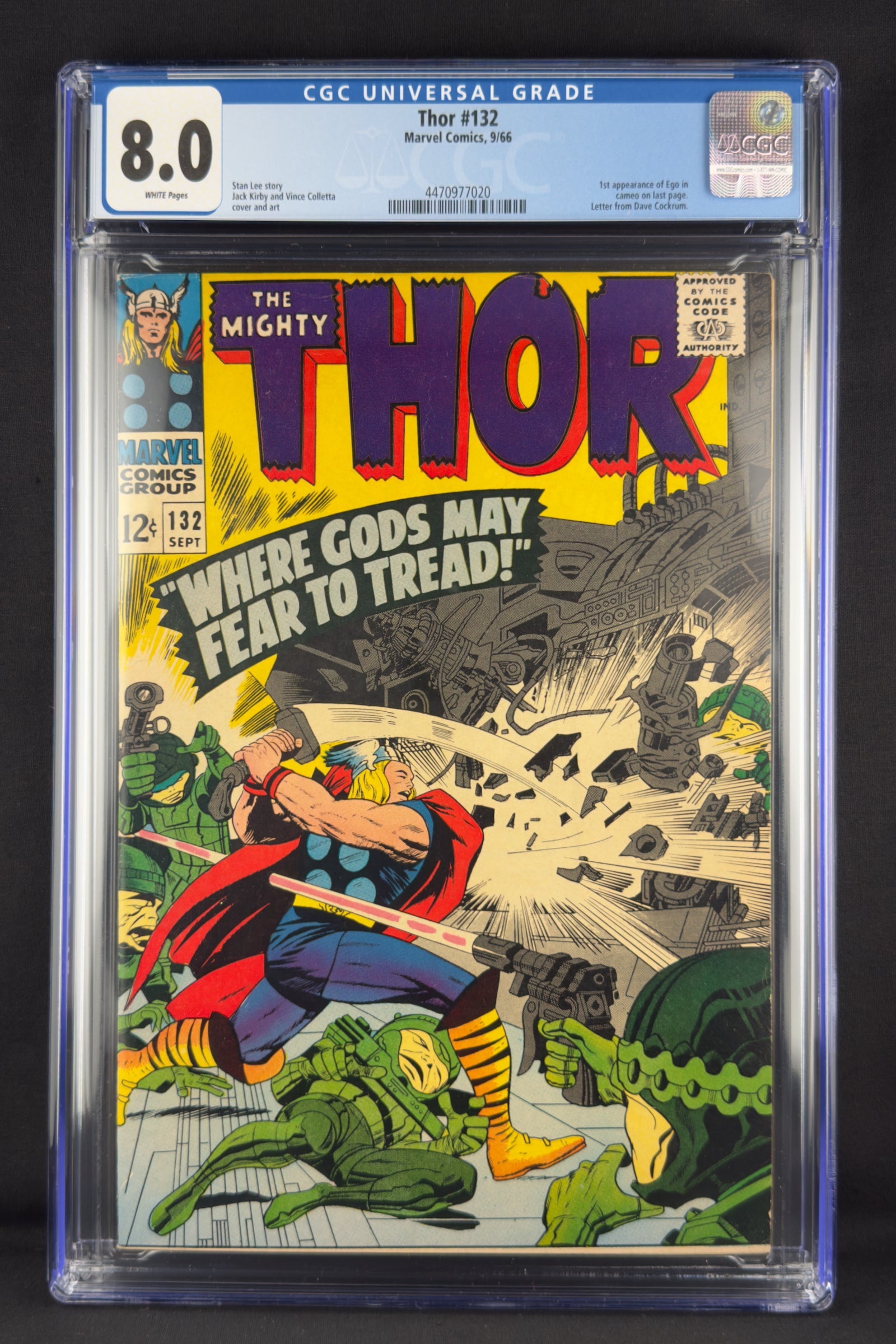 Thor #132 (1966) CGC 8.0 - First cameo of Ego the Living Planet