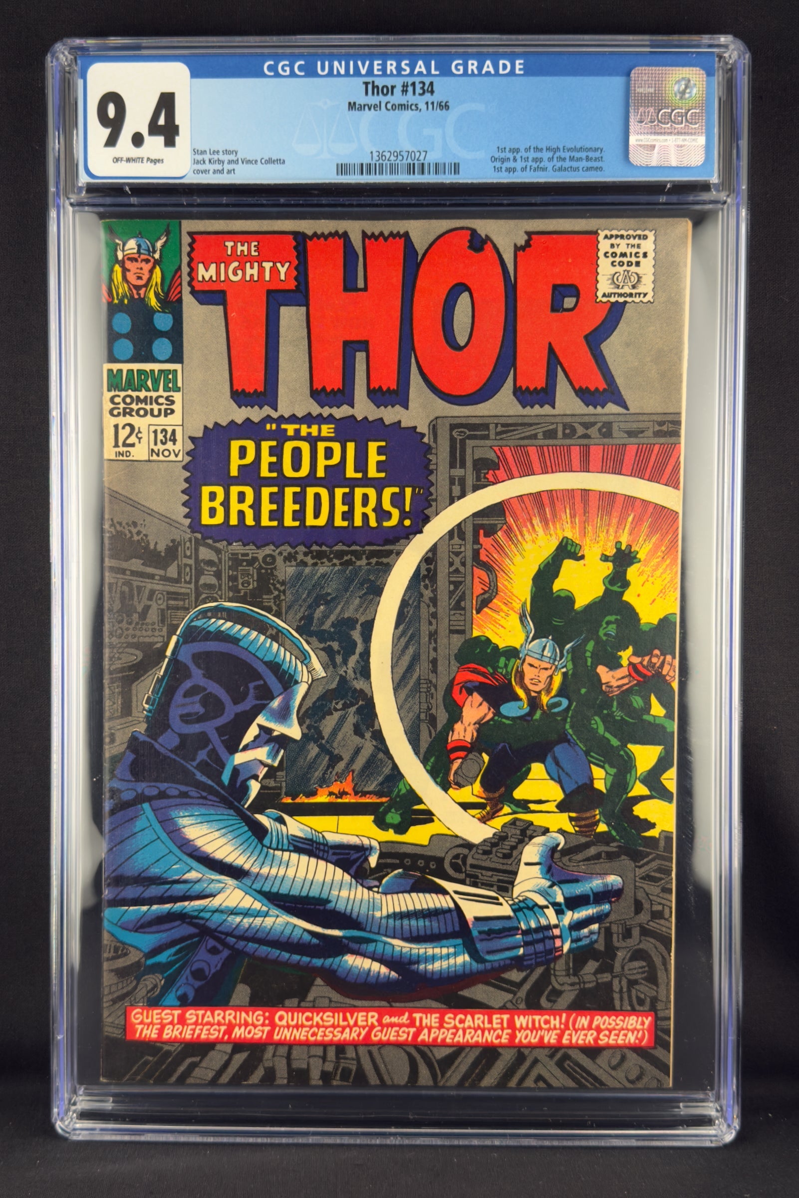 Thor #134 (1966) CGC 9.4 - First appearance of the High Evolutionary