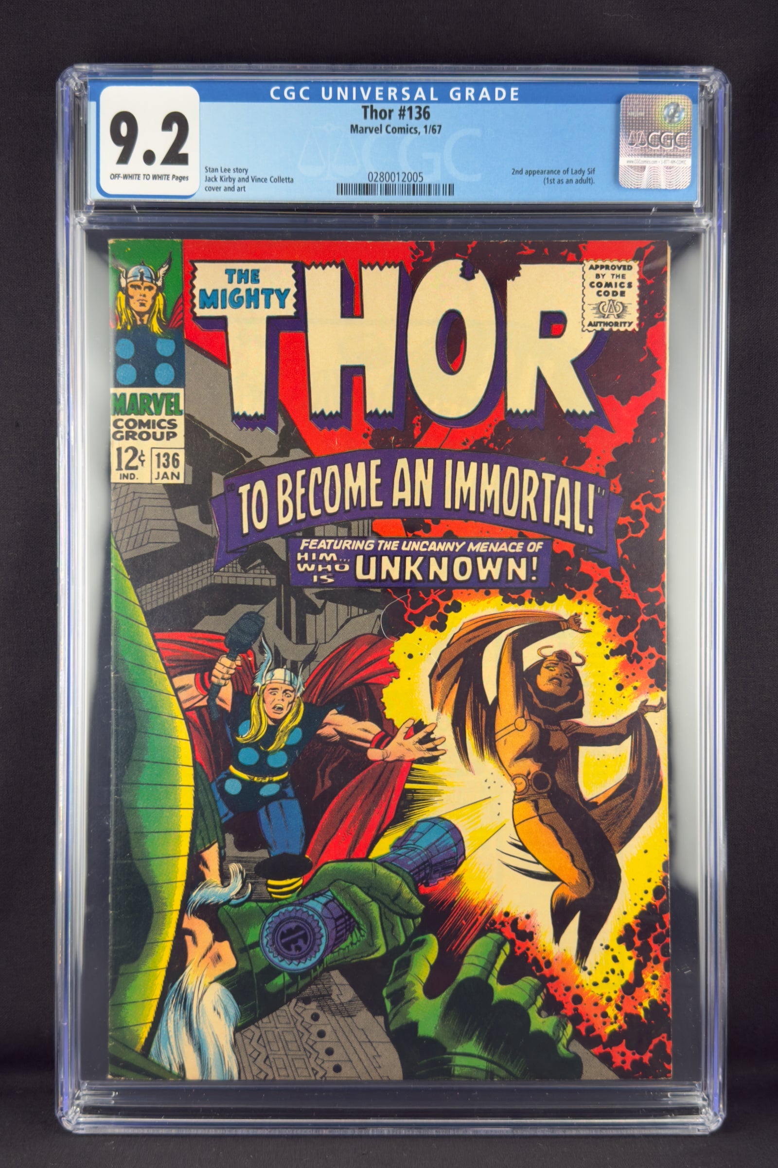 Thor #136 (1967) CGC 9.2 - Second appearance of Lady Sif
