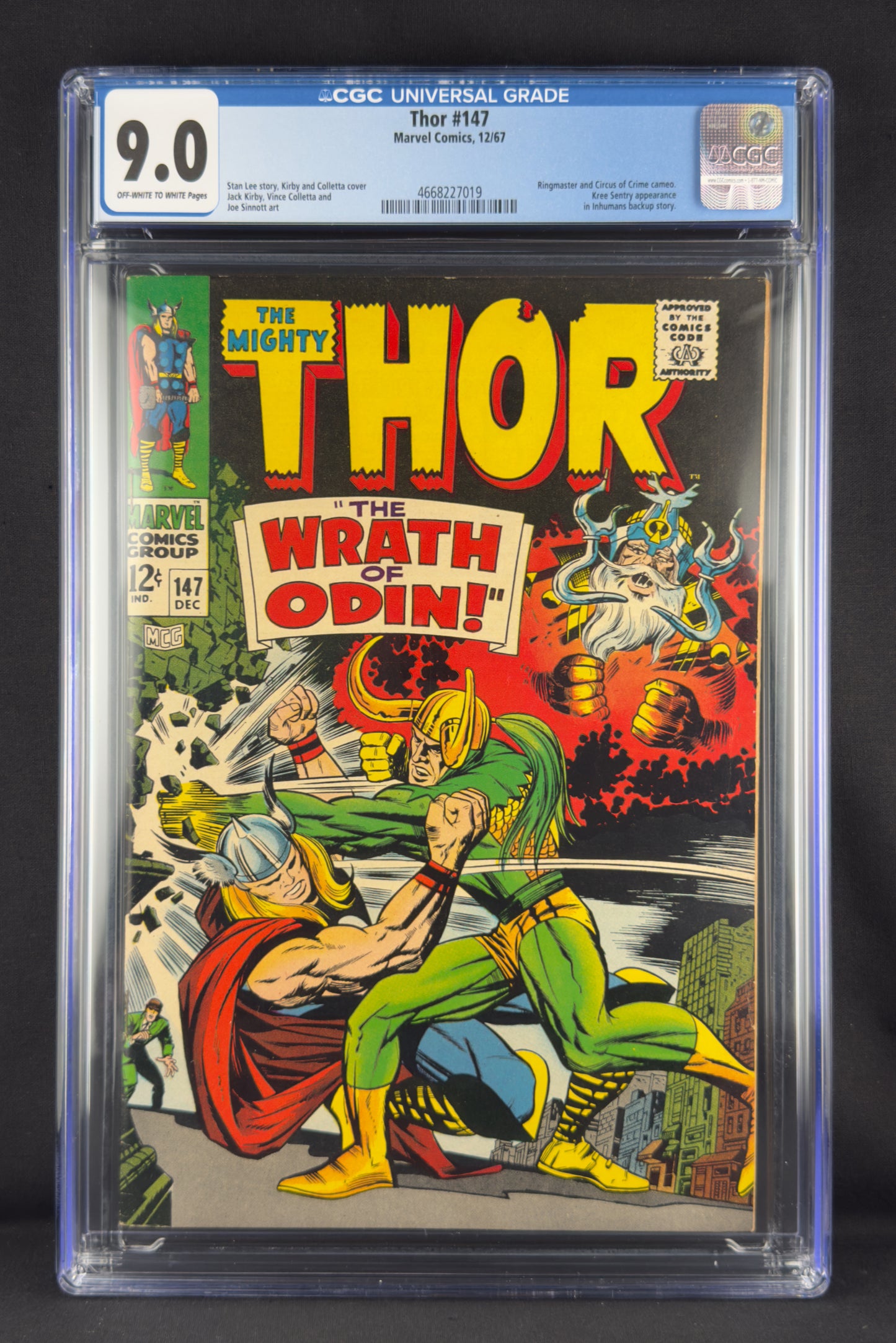Thor #147 (1967) CGC 9.0 - Origin the Inhumans.