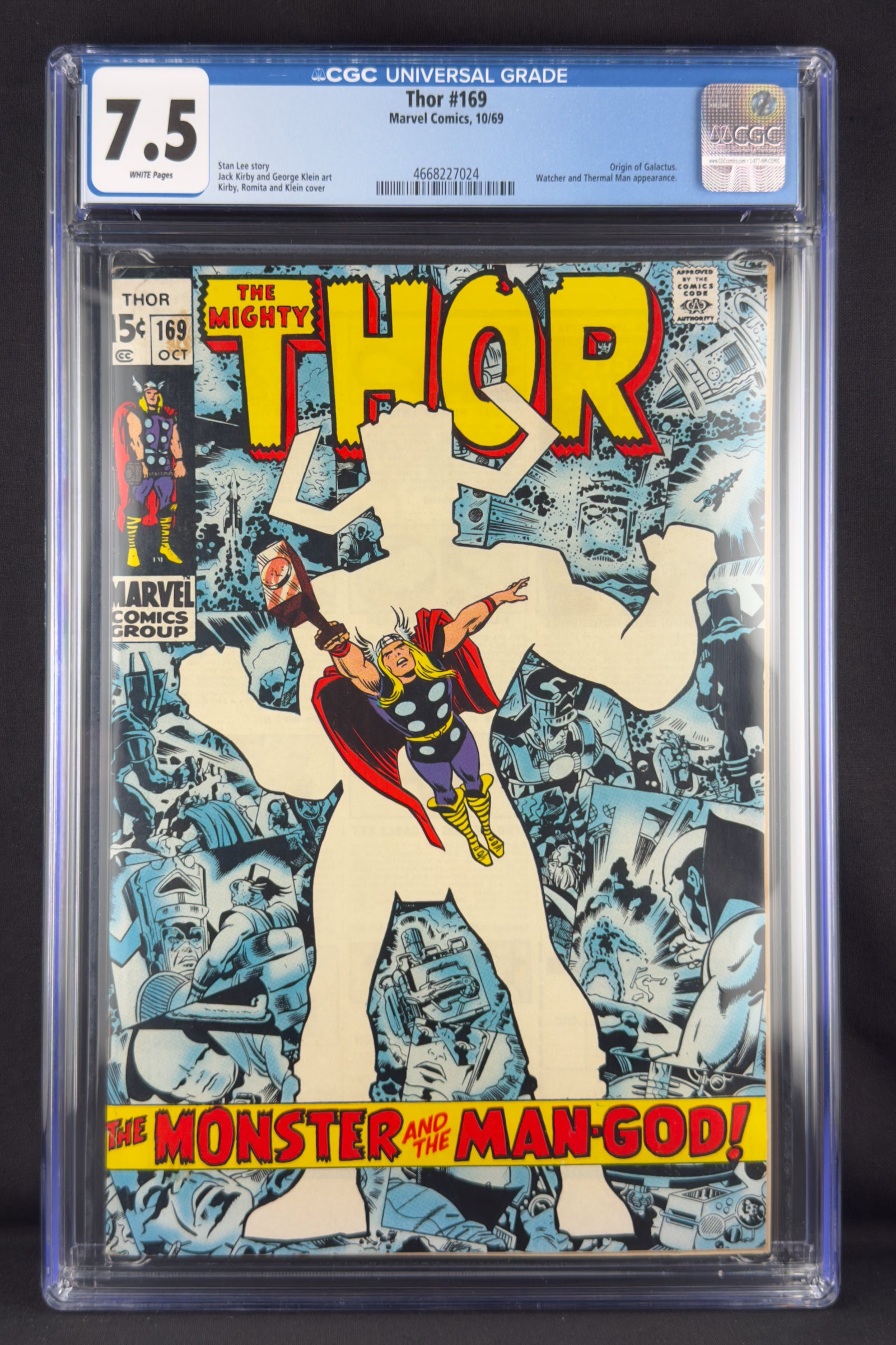 Thor #169 (1969) CGC 7.5 - Origin of Galactus concludes.