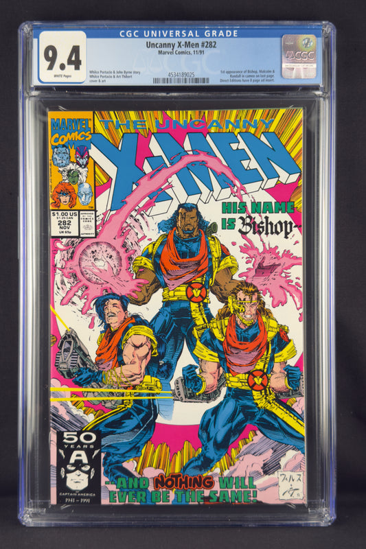 Uncanny X-Men #282 (1991) CGC 9.4 - First cameo Bishop.