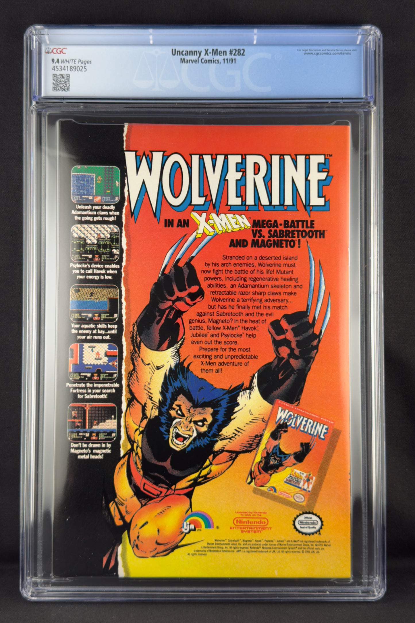 Uncanny X-Men #282 (1991) CGC 9.4 Whilce Portacio - 1st cameo Bishop