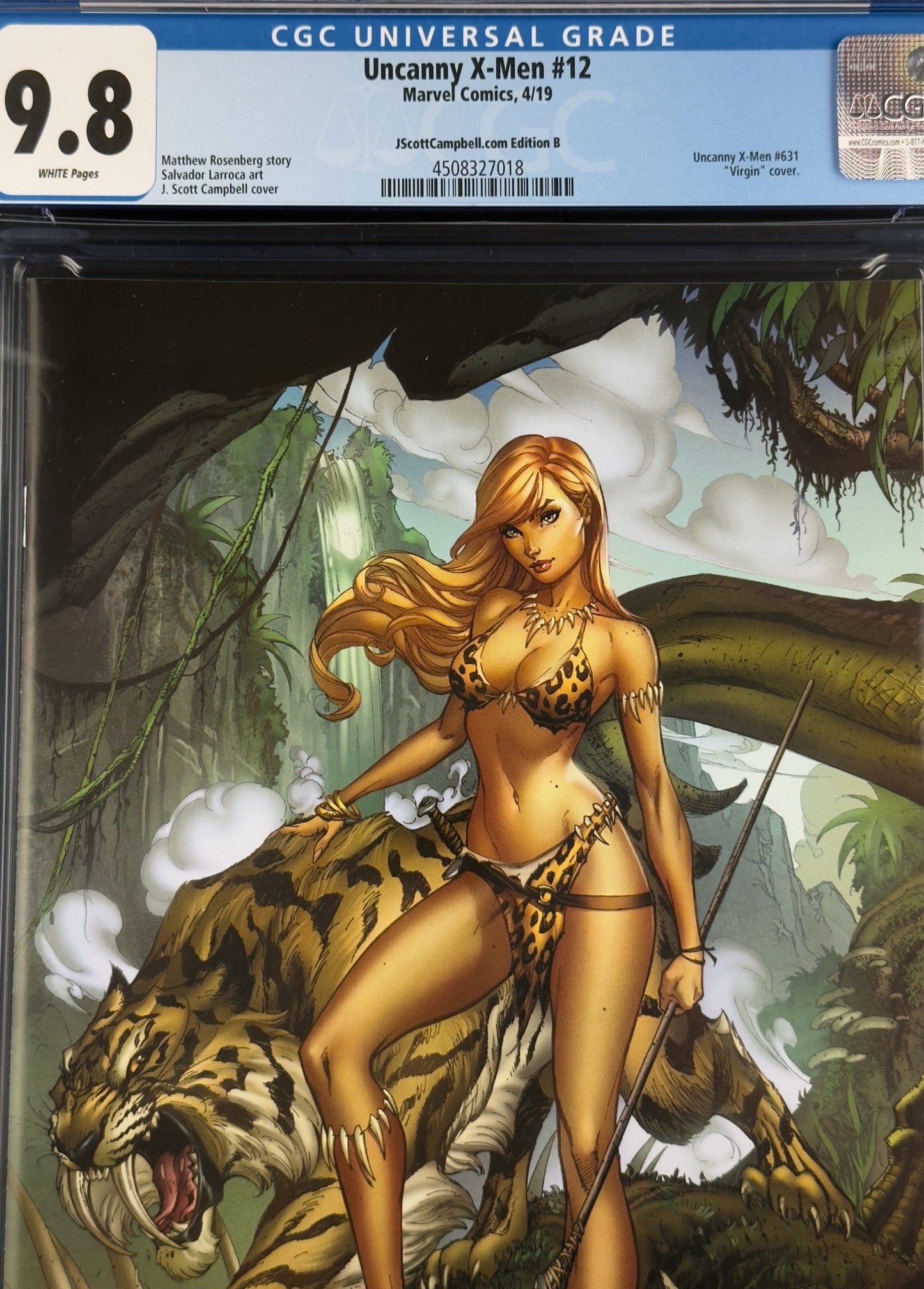 Uncanny X-Men #12 (2019) CGC 9.8 J. Scott Campbell Virgin Variant B Ltd 2500