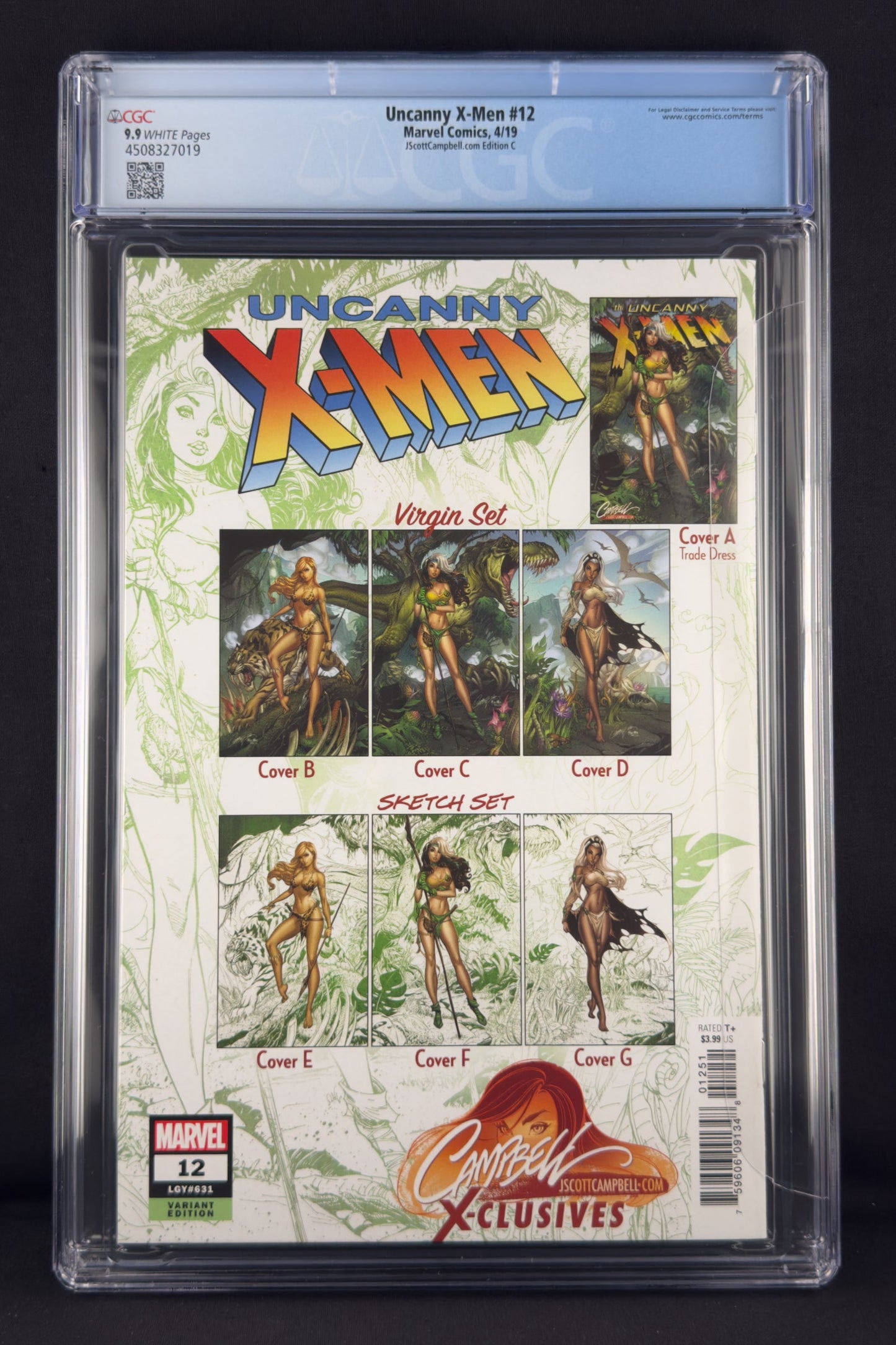 Uncanny X-Men #12 (2019) CGC 9.9 J. Scott Campbell Virgin Variant C