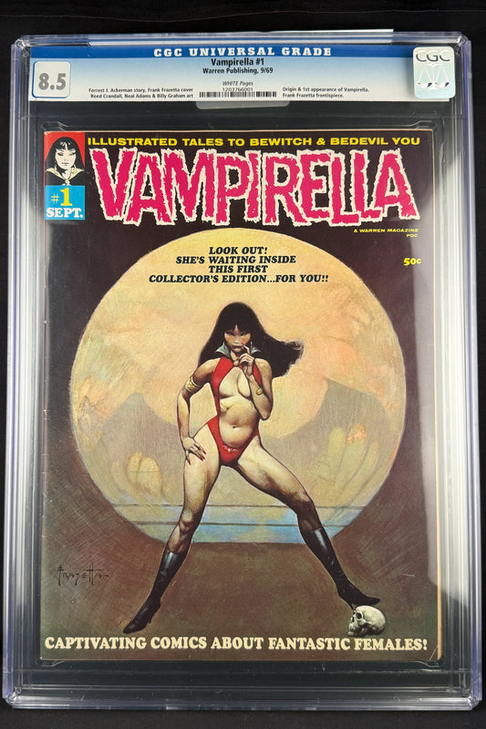 Vampirella #1 (1969) CGC 8.5 - Origin and first appearance of Vampirella - Frank Frazetta cover