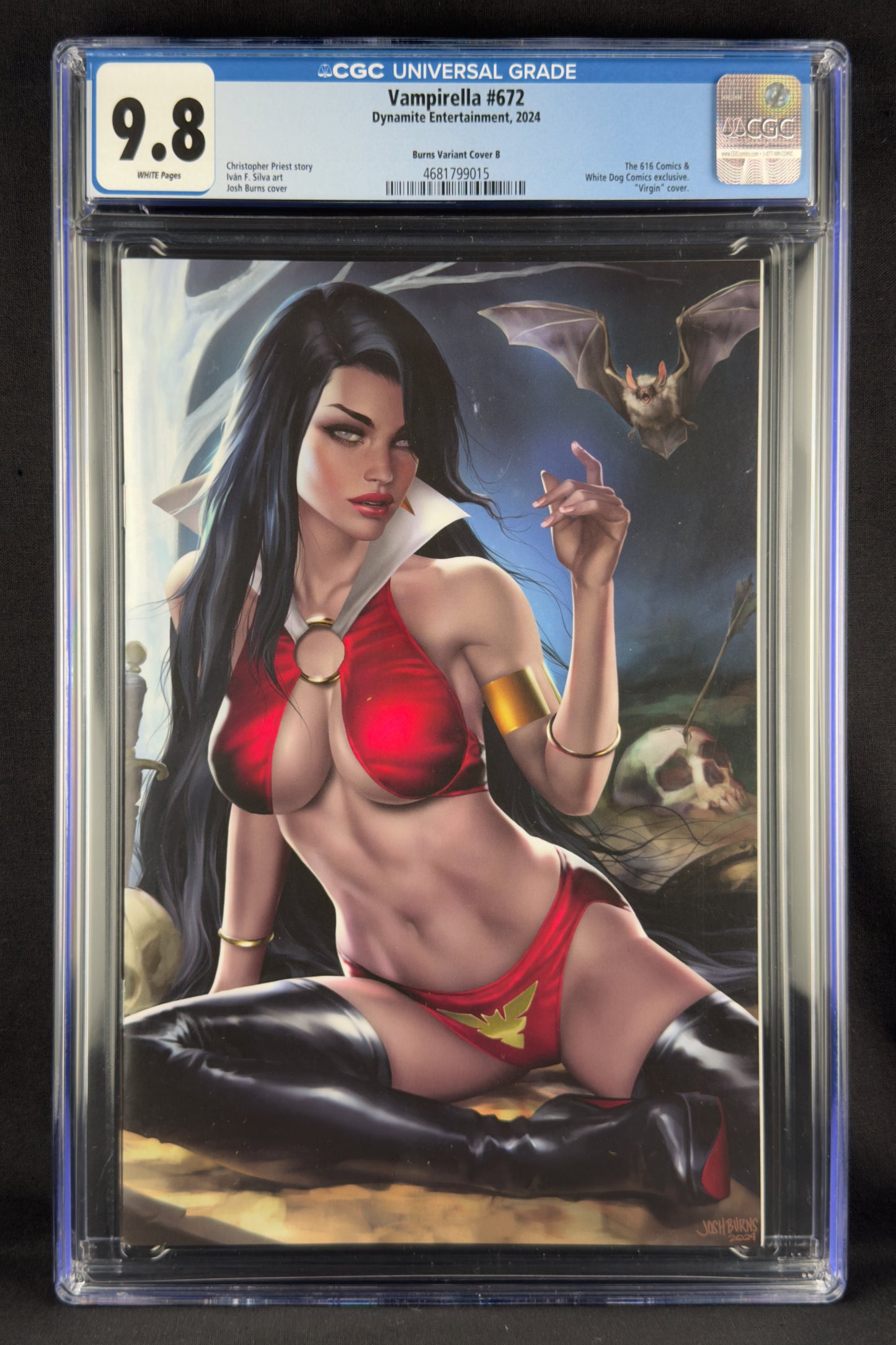 Vampirella #672 (2024) CGC 9.8 Josh Burns Virgin Variant B.