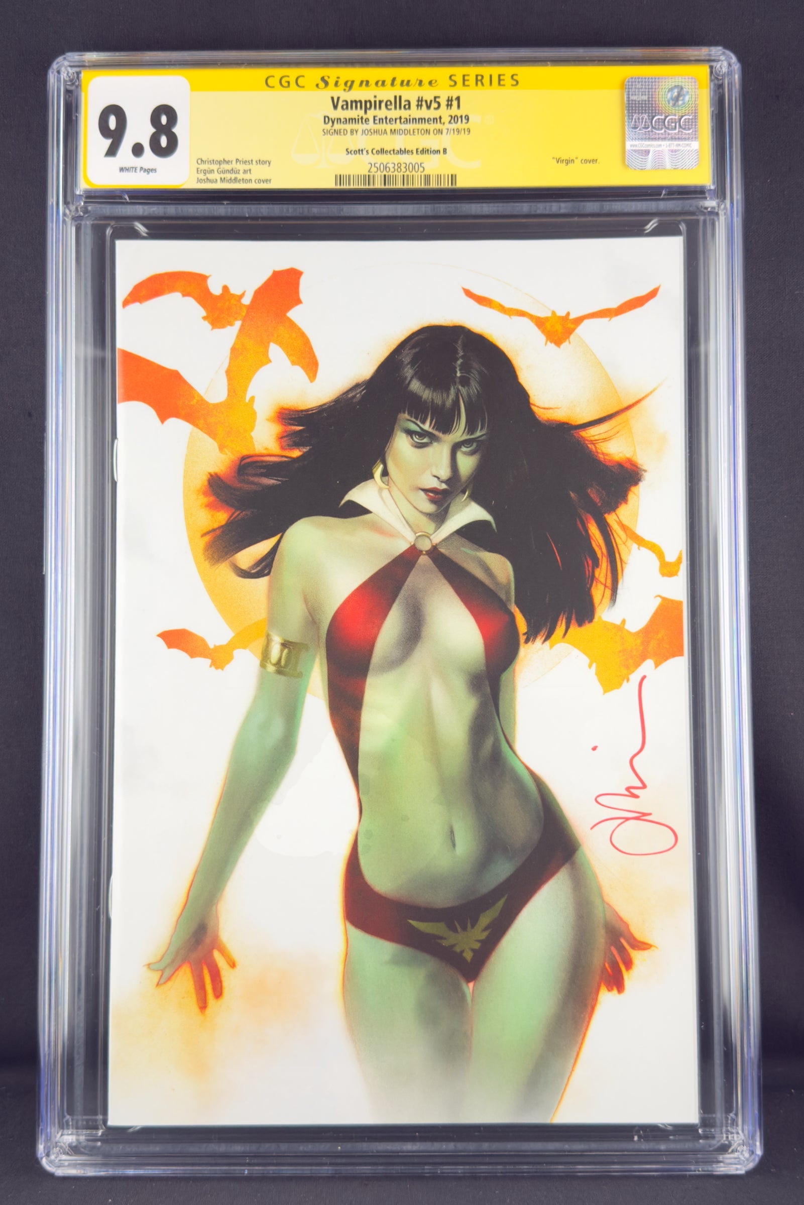 Vampirella #1 (2019) CGC 9.8 SS Joshua Middleton Virgin Variant B
