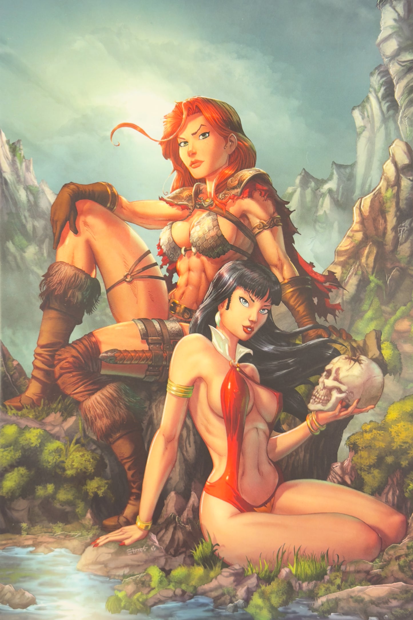 Vampirella/Red Sonja #1 (2019) CGC 9.8 Chris Ehnot Virgin Variant A