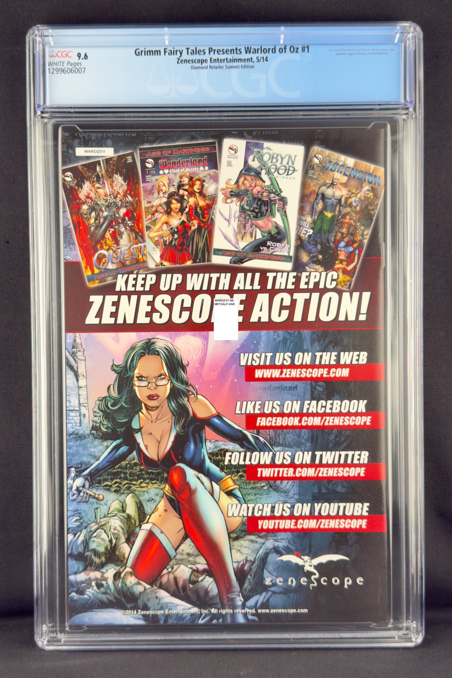 Warlord of Oz #1 (2014) CGC 9.6 Jason Metcalf Variant Ltd 500
