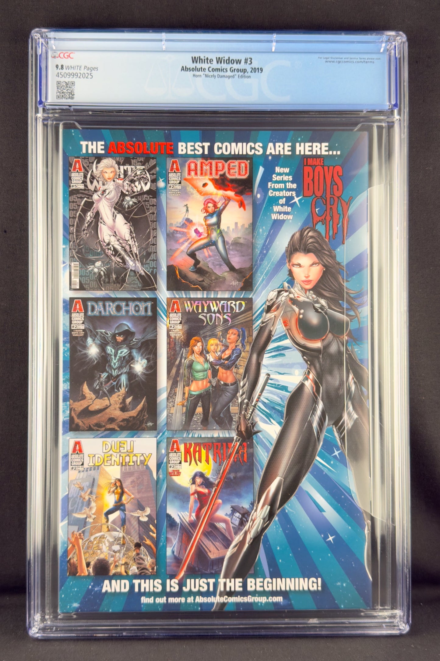White Widow #3 (2019) CGC 9.8 Greg Horn Convention Virgin Variant B Ltd 300