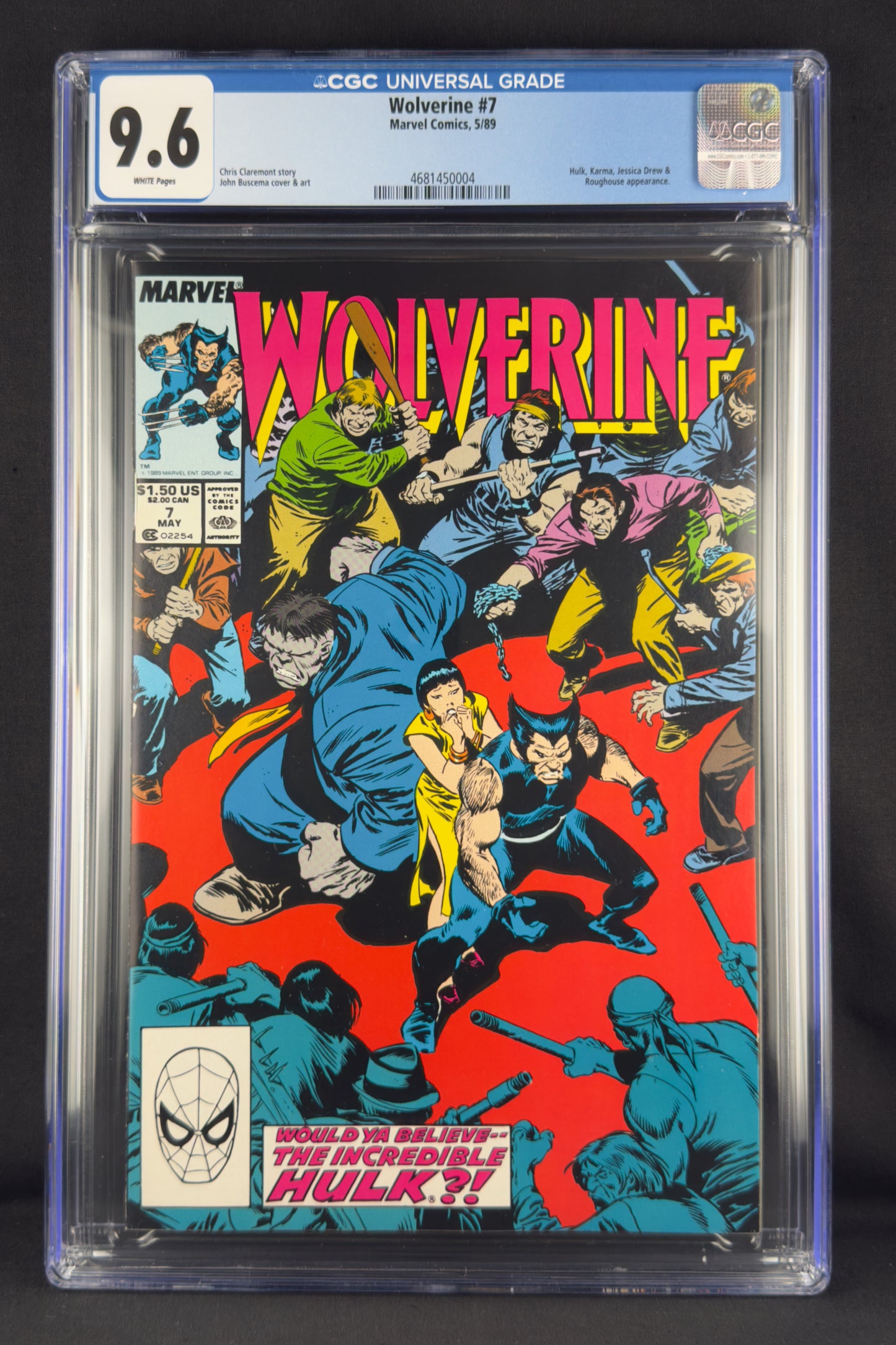 Wolverine #7 (1989) CGC 9.6—Hulk, Jessica Drew, Karma, Roughouse.