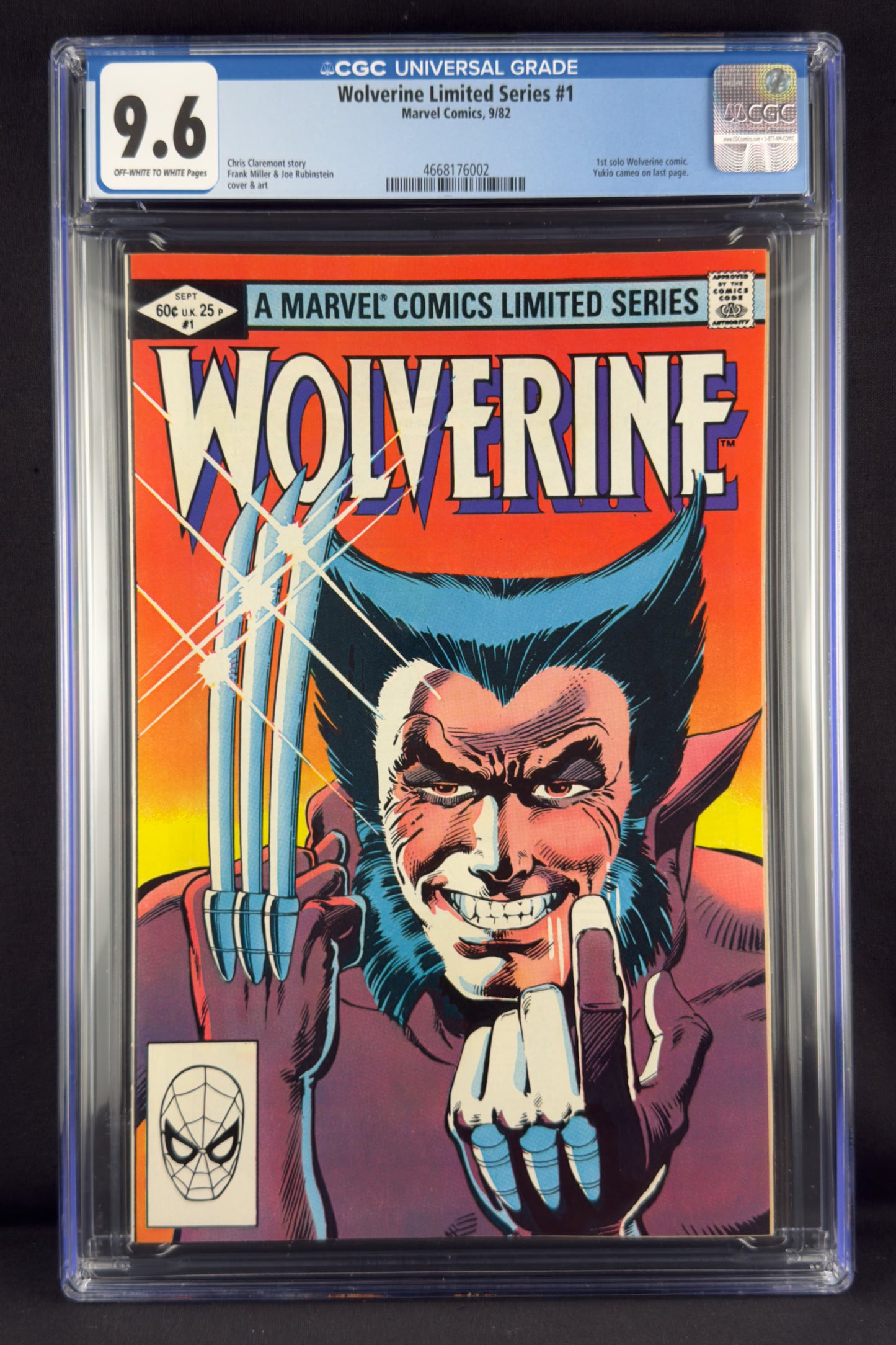 Wolverine (Limited Series) #1 (1982) CGC 9.6 - First cameo Yukio (Unnamed).