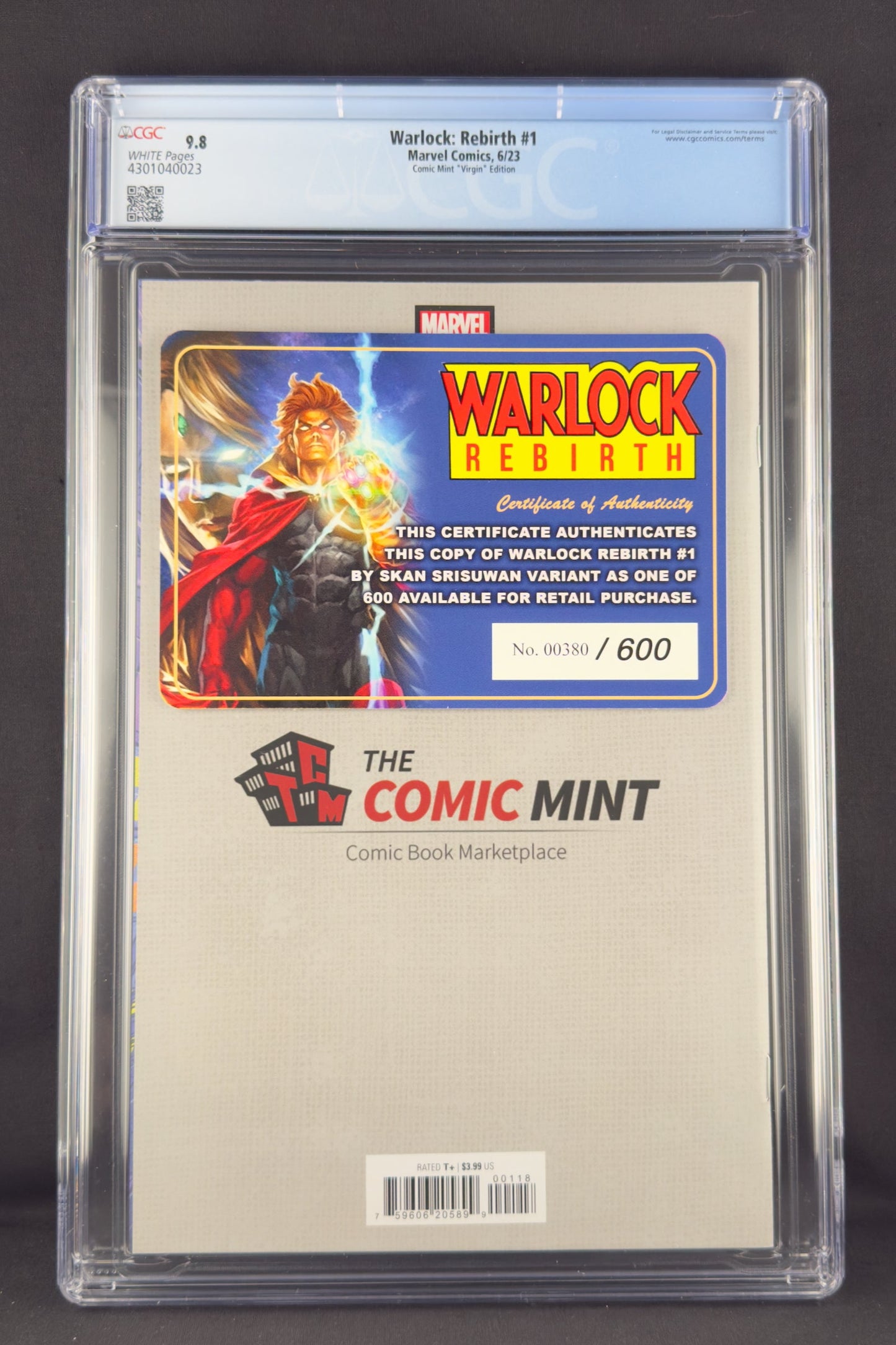Warlock: Rebirth #1 (2023) CGC 9.8 Skan Srisuwan Virgin Variant B Ltd 600 1st app Eve Warlock