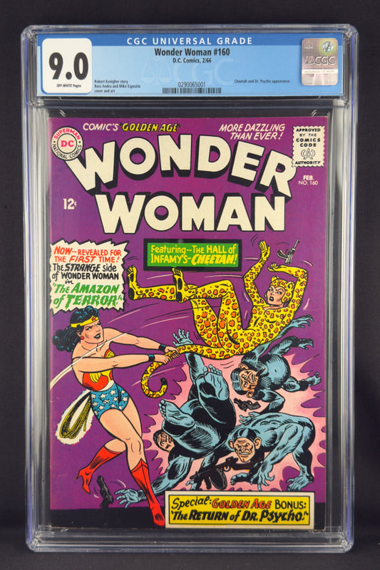 Wonder Woman #160 (1966) CGC 9.0 - First Silver Age appearance of Cheetah