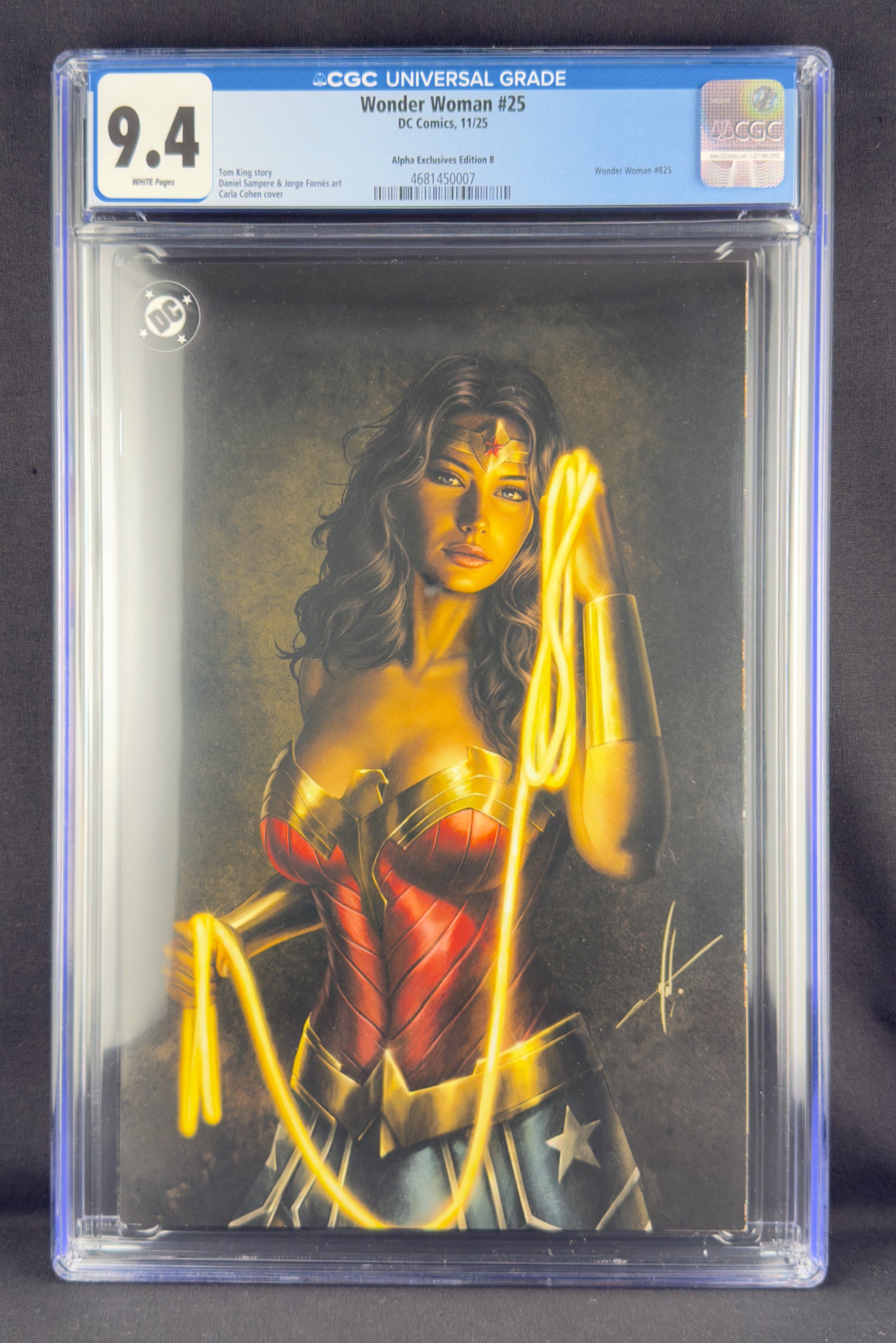 Wonder Woman #25 (2025) CGC 9.4 Carla Cohen Variant B.