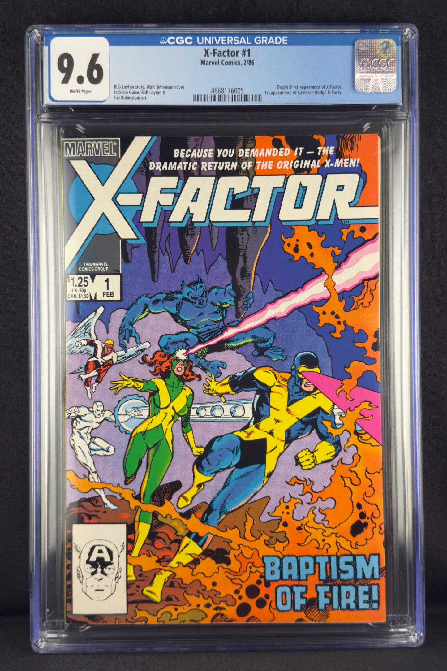 X-Factor #1 (1986) CGC 9.6 - 1st X-Factor - 2nd Cable (Nathan Summers).