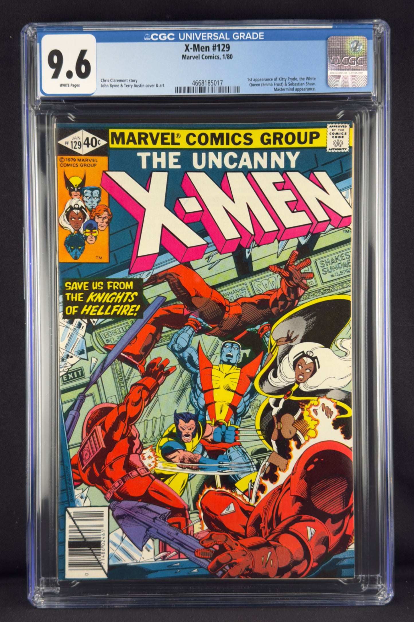 X-Men #129 (1980) CGC 9.6 - 1st app of White Queen (Emma Frost) and Kitty Pryde.