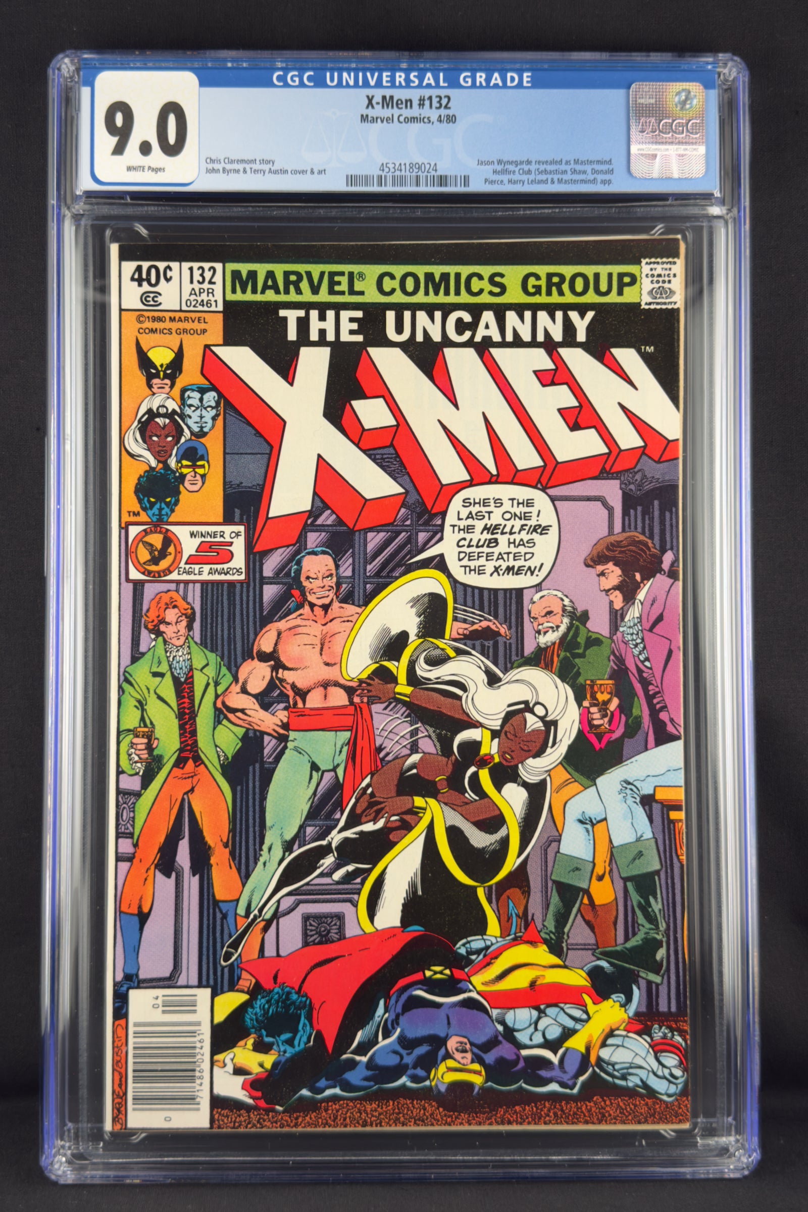 X-Men #132 (1980) CGC 9.0 - First White Queen (Emma Frost) story.