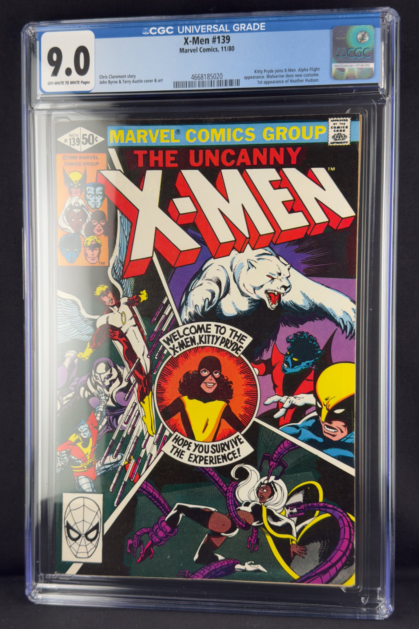 X-Men #139 (1980) CGC 9.0 - 1st app Heather Hudson - Kitty Pryde - Wolverine